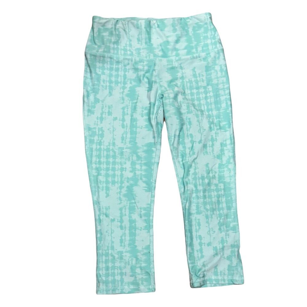 DSG Aqua Tie-Dye Cropped Leggings - High Waist, Stretch, Size Small